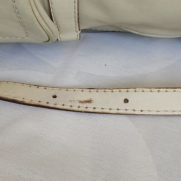 Olivia Harris Bone White Soft Sheep's Leather Shoulder Bag XL - Picture 4 of 13